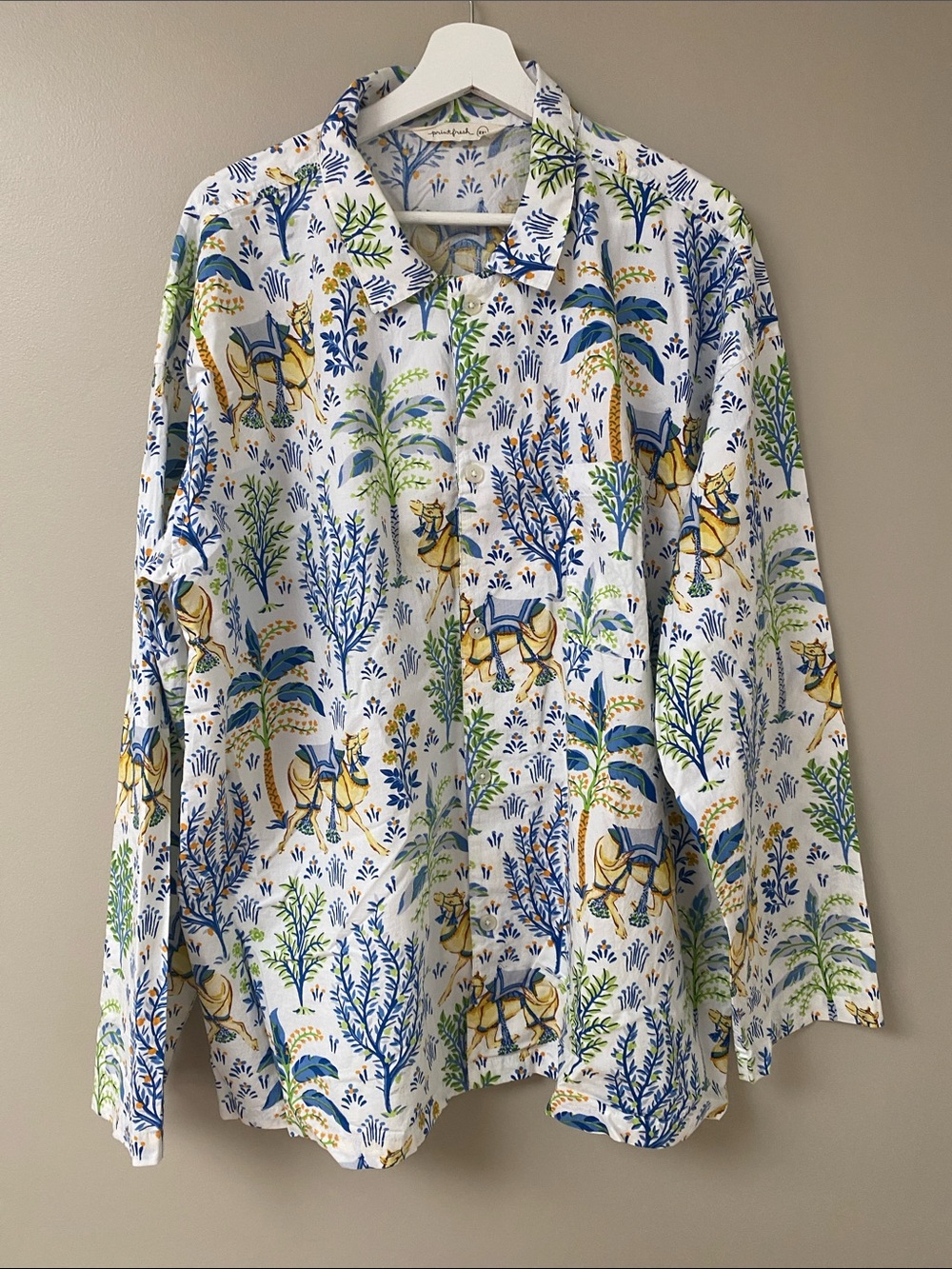 Printfresh Camel Palm Tree Organic Cotton Pajama Top XXL